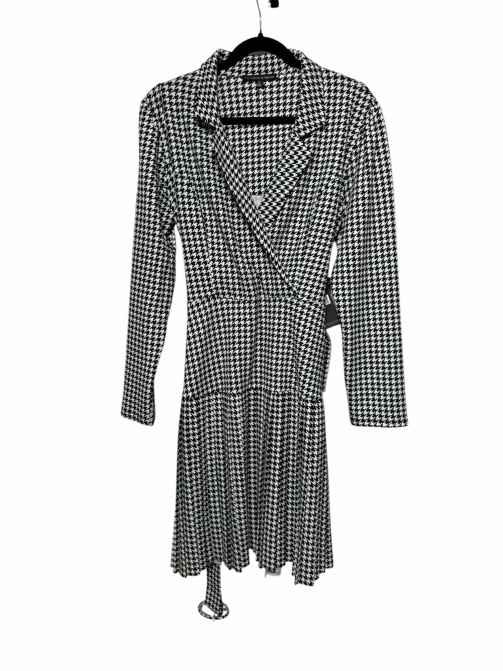 NWT Elizabeth Nicole NY Houndstooth Blazer Dress Pleated Skirt Long Sleeve M - Picture 10 of 10